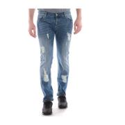 Klassieke Denim Jeans Daniele Alessandrini , Blue , Heren