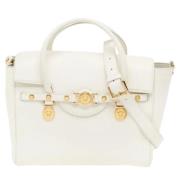 Pre-owned Leather totes Versace Pre-owned , White , Dames