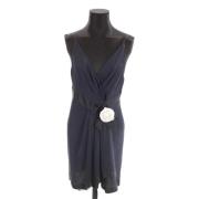 Pre-owned Silk dresses Chanel Vintage , Blue , Dames