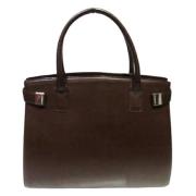 Pre-owned Leather handbags Burberry Vintage , Brown , Dames