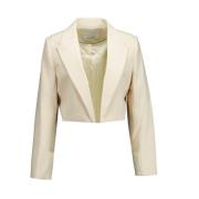 Elegante Offwhite Crop Blazer voor Dames Co'Couture , Beige , Dames