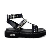 Leren Strappy Sandalen Cult , Black , Dames