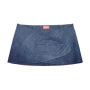 Skirt-belt in streaky denim Diesel , Blue , Dames