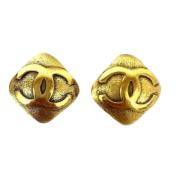 Pre-owned Metal earrings Chanel Vintage , Yellow , Dames