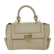 Pre-owned Leather handbags Salvatore Ferragamo Pre-owned , Beige , Dam...