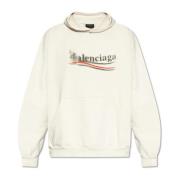 Hoodie met logo Balenciaga , Beige , Heren