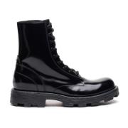D-Hammer BT - Combat boots in glossed leather Diesel , Black , Heren