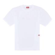 T-shirt with photo print logo Diesel , White , Heren