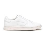 S-Athene Low - Low-top leather sneakers with D patch Diesel , White , ...