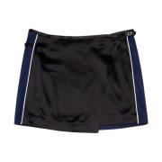 Short wrap skirt in satin and double knit Diesel , Black , Dames
