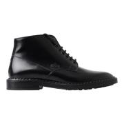 Zwarte Leren Veterschoenen Korte Laarzen Dolce & Gabbana , Black , Her...