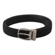 Zwart Canvas Logo Metalen Riem Dolce & Gabbana , Black , Heren