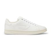 S-Athene Low W - Low-top leather sneakers with D patch Diesel , White ...