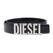 Leather belt with chunky logo letters Diesel , Black , Dames