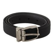 Zwart lederen metalen gesp riem Dolce & Gabbana , Black , Unisex