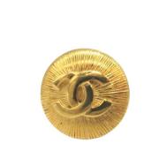 Pre-owned Metal brooches Chanel Vintage , Yellow , Dames