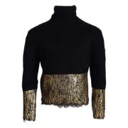 Zwarte Mohair Coltrui Trui Dolce & Gabbana , Black , Heren