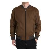 Bruine Cashmere Bomberjack Dolce & Gabbana , Brown , Heren