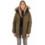 Militair Groene Victoria Parka Canada Goose , Green , Dames