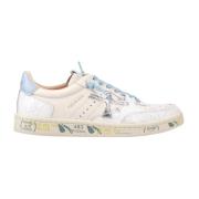 Leren Craquelè Sneakers Premiata , White , Dames