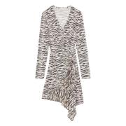 Wrap Jurk met Ruches Zebra Print Patrizia Pepe , Gray , Dames