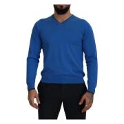 V-neck Knitwear Sun68 , Blue , Heren