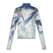 Knit top with metallic effects Diesel , Blue , Dames