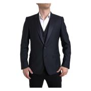 Blauw Slim Fit 2-Delig Martini Suit Dolce & Gabbana , Blue , Heren