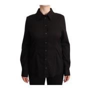 Zwarte Katoenen Kraag Polo Top Dolce & Gabbana , Black , Dames