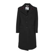 Versierde Lange Jas in Zwart Vivetta , Black , Dames