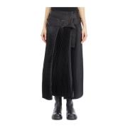 Geplooide rok met riem Junya Watanabe , Black , Dames