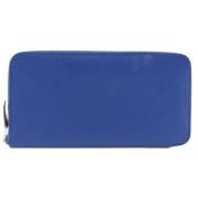 Pre-owned Leather wallets Hermès Vintage , Blue , Dames