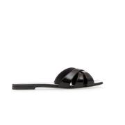 Lage zwarte lakloafers 3Juin , Black , Dames