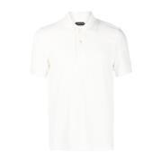 Witte Katoenmix Poloshirt Tom Ford , White , Heren