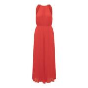 Lange Ketting Hals Jumpsuit Jurk Michael Kors , Red , Dames