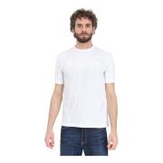Wit Logo Print T-shirt Blauer , White , Heren