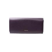 Bordeaux Leren Drievoudige Portemonnee Paul Smith , Purple , Dames