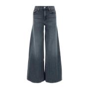 Wide Jeans Mother , Gray , Dames