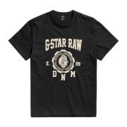 T-Shirt- GS Collegic R-N S/S G-star , Black , Heren