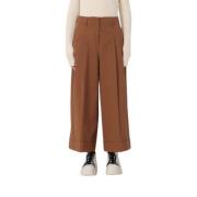 Wide Trousers Pt01 , Brown , Dames
