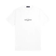 Geborduurd T-shirt voor mannen Fred Perry , White , Heren