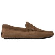 Tijdloze Suede Penny Loafer Hugo Boss , Brown , Heren