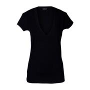 Stijlvolle T-shirts voor mannen en vrouwen Dondup , Black , Dames