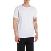 Korte Mouw Jersey T-shirt Replay , White , Heren