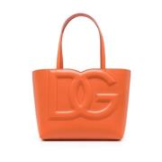 Oranje Logo Reliëf Tote Tas Dolce & Gabbana , Orange , Dames