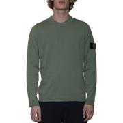 Katoenen Gebreide Trui met Omgeslagen Manchetten Stone Island , Green ...