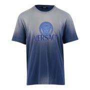 Medusa Logo Tie-Dye T-Shirt Versace , Blue , Heren