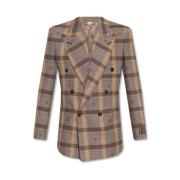 Bruin Geruit Blazer Gucci , Brown , Heren