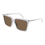 Vierkante zonnebril helder transparante oversized stijl Saint Laurent ...