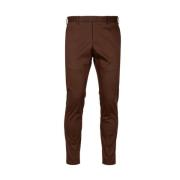 Katoenen Dieci Broek met Knoopsluiting PT Torino , Brown , Heren